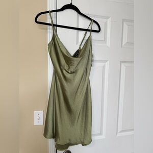 Beautiful satin sage green mini dress size large